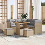 vidaXL Tuinbank Set 8 pcs Zwart poly rattan