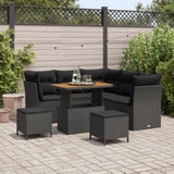 vidaXL Tuinbank Set 8 pcs Zwart poly rattan
