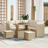 vidaXL Tuinbank Set 8 pcs Zwart poly rattan