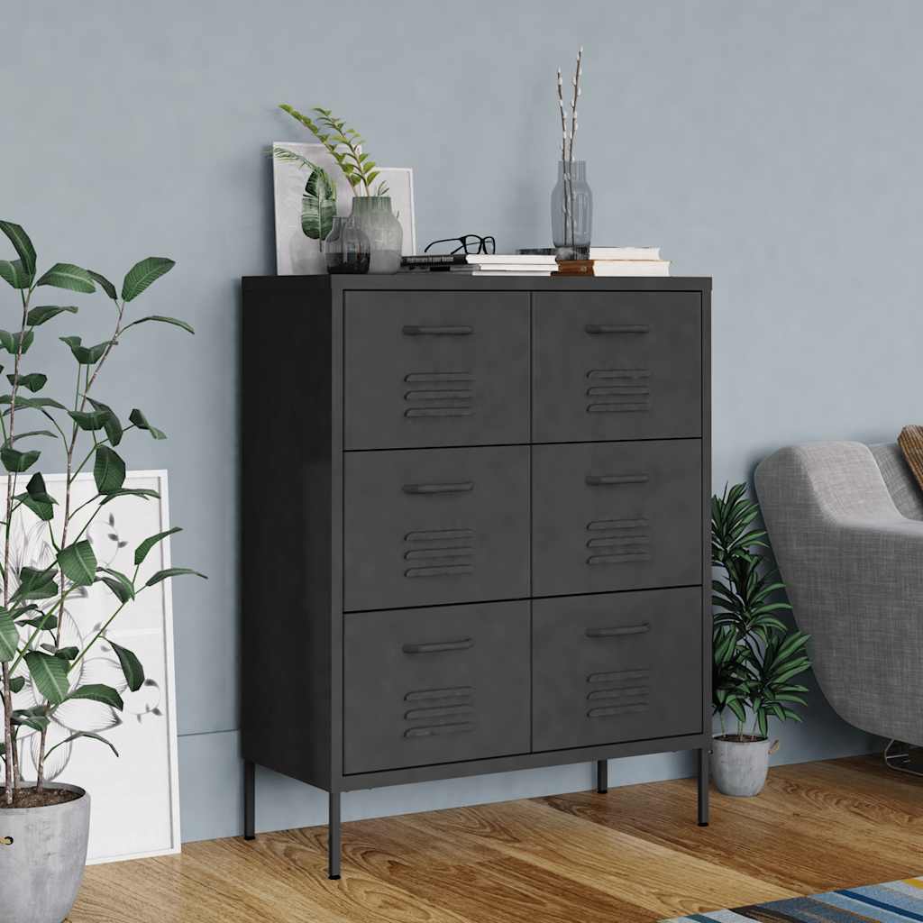 vidaXL Ladekast 80x35x101,5 cm staal olijfgroen
