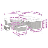 vidaXL Tuinbank Set 12 pcs Zwart poly rattan