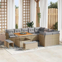 vidaXL Tuinbank Set 12 pcs Zwart poly rattan