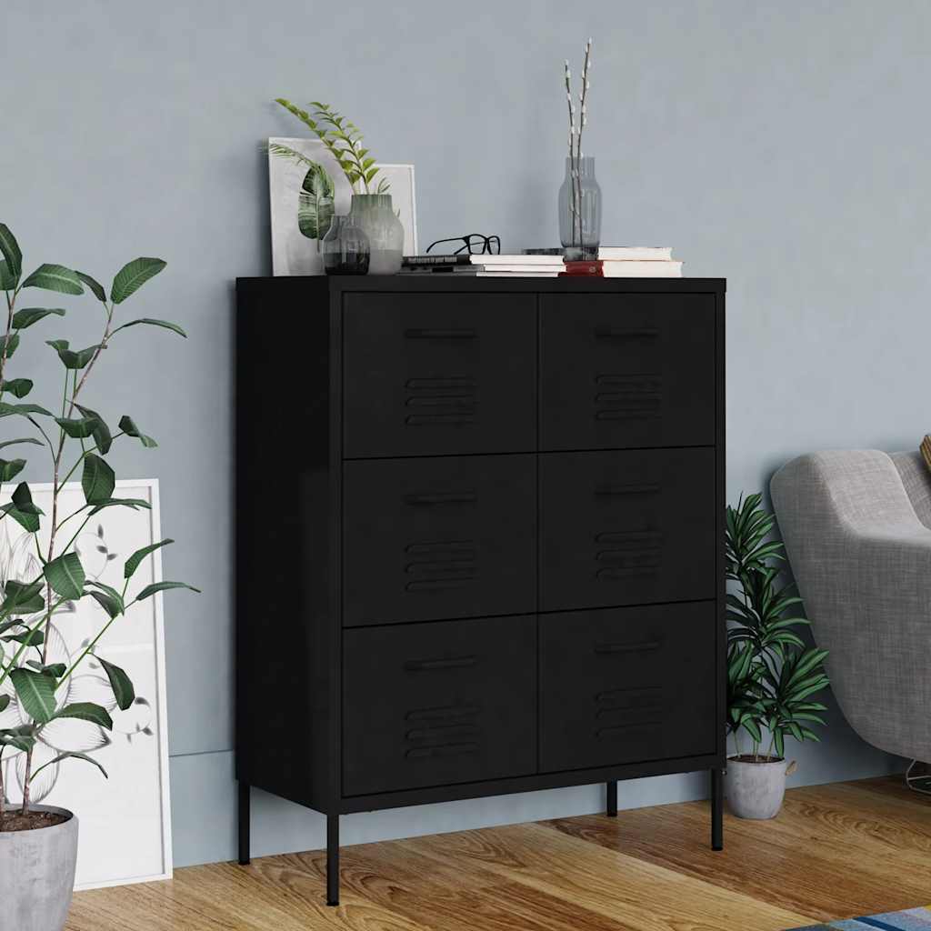 vidaXL Ladekast 80x35x101,5 cm staal olijfgroen