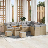 vidaXL Tuinbank Set 12 pcs Zwart poly rattan
