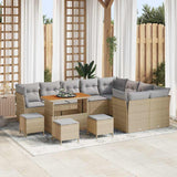 vidaXL Tuinbank Set 12 pcs Zwart poly rattan