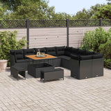 vidaXL Tuinbank Set 13 pcs Zwart poly rattan