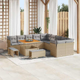 vidaXL Tuinbank Set 13 pcs Zwart poly rattan