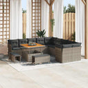 vidaXL Tuinbank Set 13 pcs Zwart poly rattan