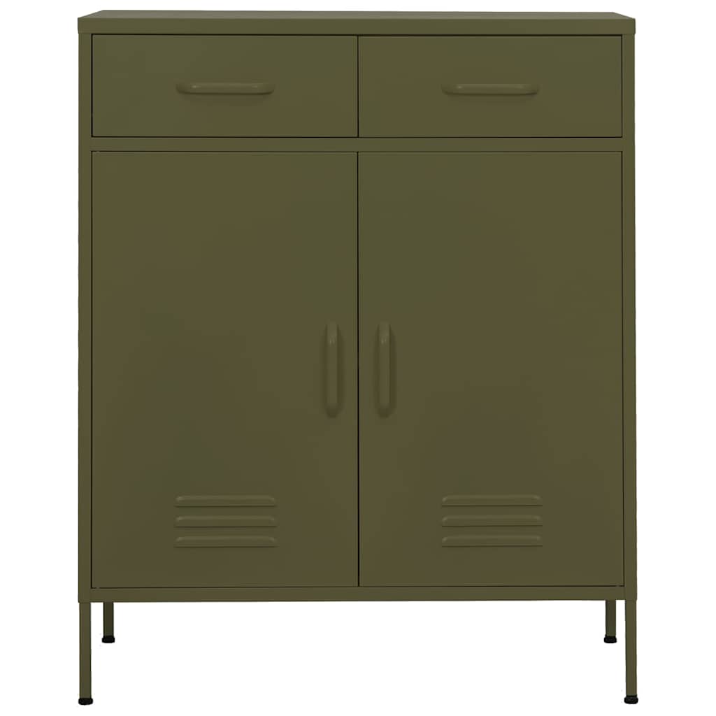 vidaXL Opbergkast 80x35x101,5 cm staal olijfgroen