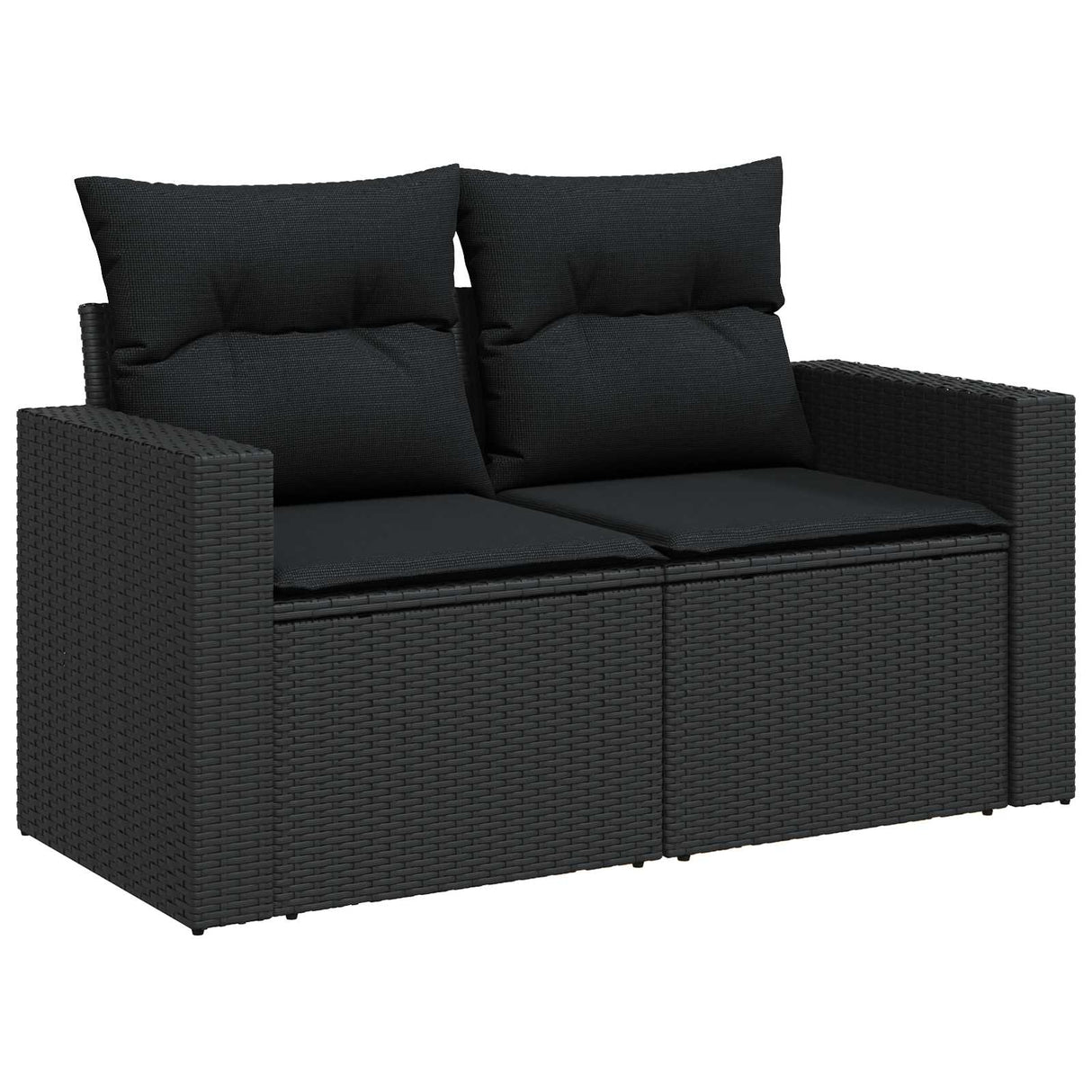 vidaXL Garden Lounge Set with cushions 8 pcs Black poly rattan