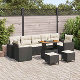vidaXL Garden Sofa Set 10 pcs Black poly rattan