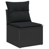 vidaXL Tuinbank Set 8 pcs Zwart poly rattan