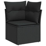 vidaXL Tuinbank Set 8 pcs Zwart poly rattan