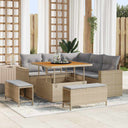 vidaXL Tuinbank Set 8 pcs Zwart poly rattan