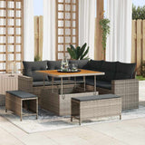 vidaXL Tuinbank Set 8 pcs Zwart poly rattan