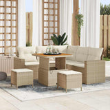 vidaXL Tuinbank Set 8 pcs Zwart poly rattan
