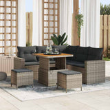 vidaXL Tuinbank Set 8 pcs Zwart poly rattan