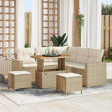 vidaXL Tuinbank Set 8 pcs Zwart poly rattan