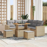 vidaXL Tuinbank Set 8 pcs Zwart poly rattan