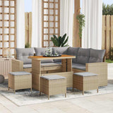vidaXL Tuinbank Set 8 pcs Zwart poly rattan