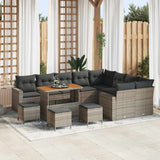 vidaXL Tuinbank Set 12 pcs Zwart poly rattan