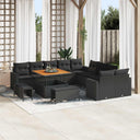 vidaXL Garden Sofa Set 13 pcs Black poly rattan