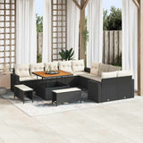 vidaXL Garden Sofa Set 13 pcs Black poly rattan