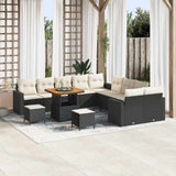 vidaXL Garden Sofa Set 13 pcs Black poly rattan