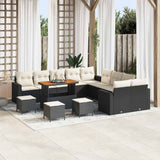 vidaXL Garden Sofa Set 13 pcs Black poly rattan