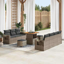 vidaXL Garden Sofa Set 10 pcs Black poly rattan