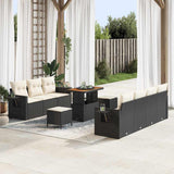 vidaXL Garden Sofa Set 10 pcs Black poly rattan