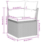 vidaXL Tuinbank Set met opslag 11 pcs Zwart Poly rattan