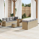 vidaXL Tuinbank Set met opslag 11 pcs Zwart Poly rattan