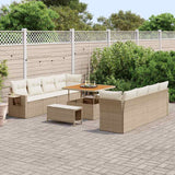 vidaXL Tuinbank Set met opslag 11 pcs Zwart Poly rattan