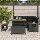 vidaXL Garden Sofa Set with cushions 8 pcs Black poly rattan