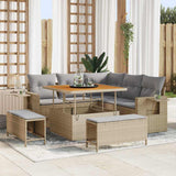 vidaXL Garden Sofa Set with cushions 8 pcs Black poly rattan