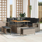 vidaXL Garden Sofa Set with cushions 8 pcs Black poly rattan