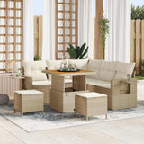vidaXL Garden Sofa Set with cushions 8 pcs Black poly rattan