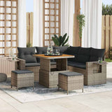 vidaXL Garden Sofa Set with cushions 8 pcs Black poly rattan