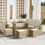 vidaXL Garden Sofa Set with cushions 8 pcs Black poly rattan
