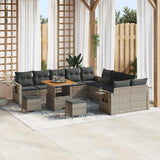 vidaXL Tuinbank Set 13 pcs Zwart poly rattan