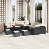 vidaXL Tuinbank Set 13 pcs Zwart poly rattan