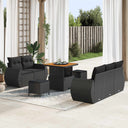 vidaXL Tuinbank Set 8 pcs Zwart poly rattan