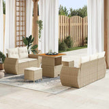 vidaXL Tuinbank Set 8 pcs Zwart poly rattan