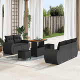vidaXL Tuinbank Set 8 pcs Zwart poly rattan