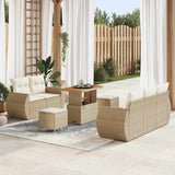 vidaXL Tuinbank Set 8 pcs Zwart poly rattan