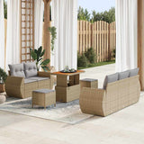 vidaXL Tuinbank Set 8 pcs Zwart poly rattan