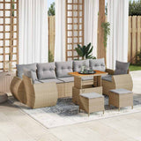 vidaXL Tuinbank Set 10 pcs Zwart poly rattan
