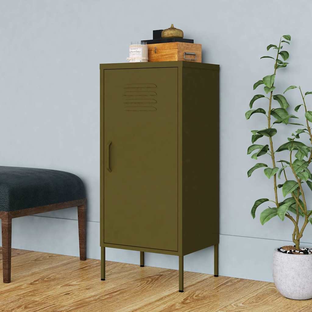 vidaXL Storage Cabinet 42.5x35x101.5 cm steel olive green