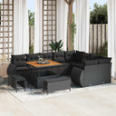 vidaXL Garden Sofa Set 12 pcs Black poly rattan